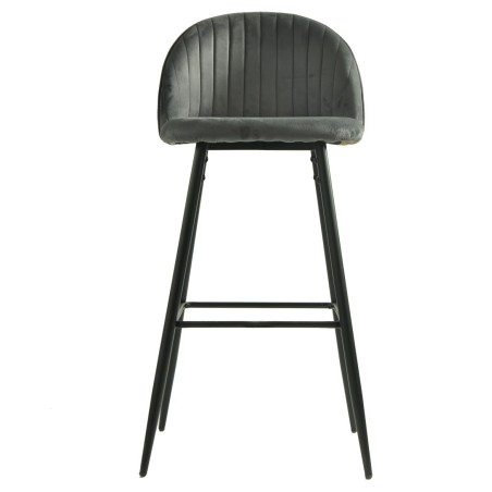Taburete PALM GREY, metal, tapizado velvet gris con trasera palm-0