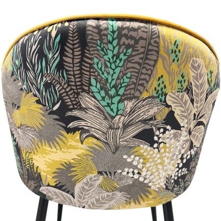 Silla PALM YELLOW, metal, tapizado velvet amarillo con trasera palm-3