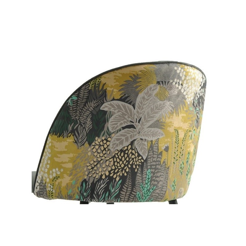 Silla PALM SKY BLUE, metal, tapizado velvet azul con trasera palm-3