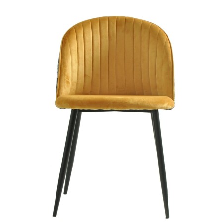 Silla CARNAVAL YELLOW, metal, tapizado velvet amarillo con trasera carnaval-1