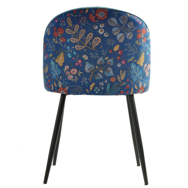 Silla CARNAVAL YELLOW, metal, tapizado velvet amarillo con trasera carnaval-2