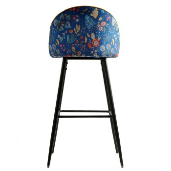 Taburete CARNAVAL YELLOW, metal, tapizado velvet amarillo con trasera carnaval 2