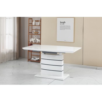 Mesa CHAMBERY, extensible, lacada blanca, 140 ~ 180 x 80 cms 2