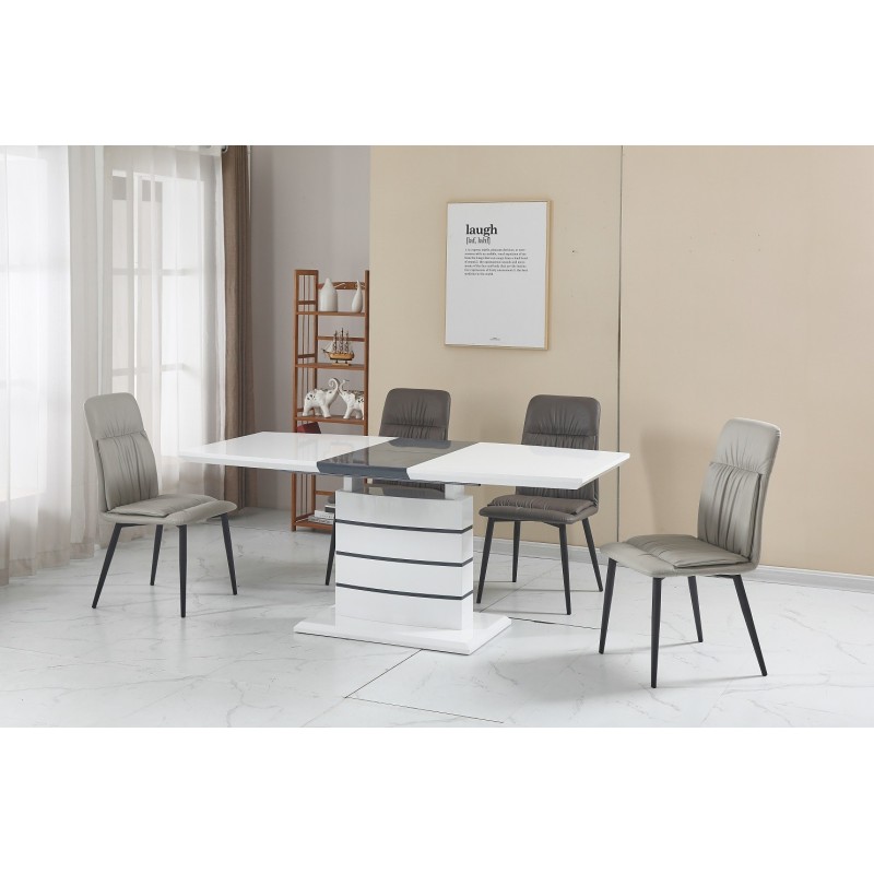 Mesa CHAMBERY, extensible, lacada blanca, 140 ~ 180 x 80 cms-1