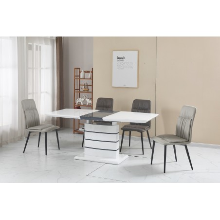 Mesa CHAMBERY, extensible, lacada blanca, 140 ~ 180 x 80 cms-1