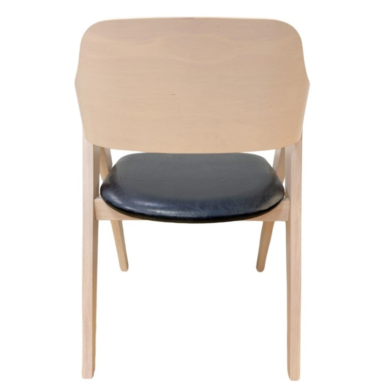 Sillón JARSY, madera de hevea, natural, similpiel negra-3