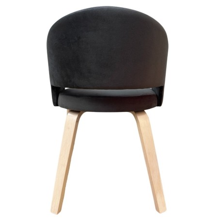 Sillón VISEU, contrachapado de madera de hevea, natural, velvet gris oscuro-2