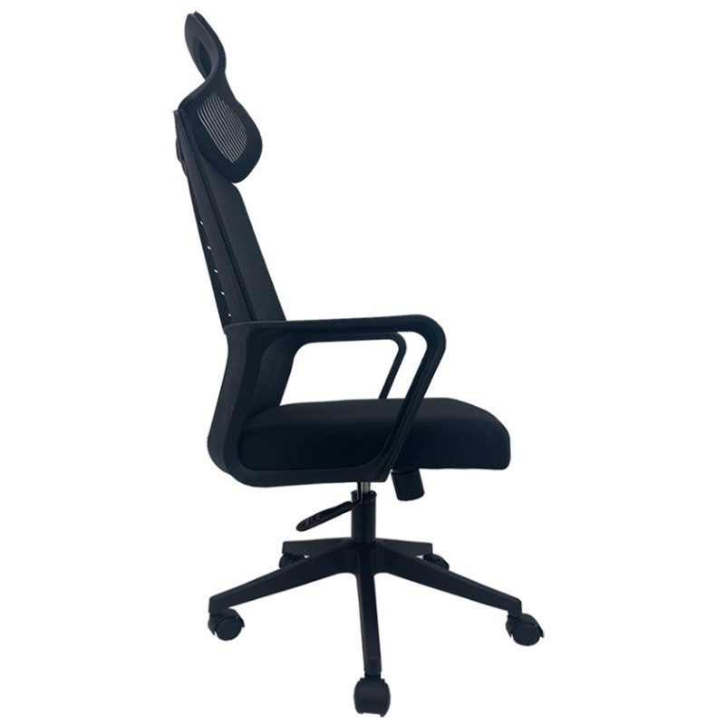 Sillón de oficina UTRECH, alto, negro, malla y tejido negro-0