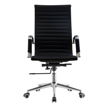 Sillón de oficina OLIVER, alto, regulación de altura, basculante profundo, similpiel negra 2