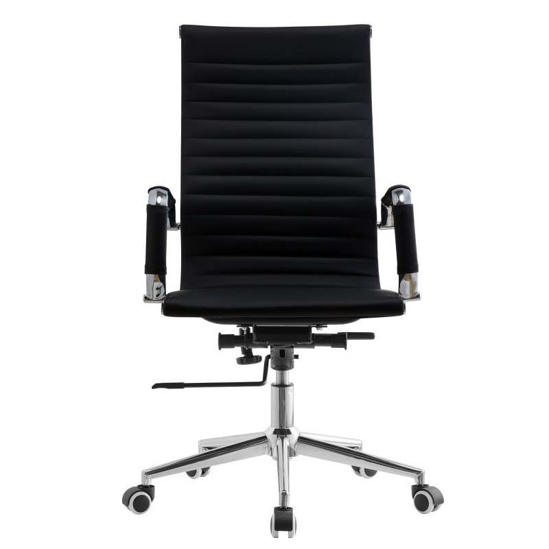 Sillón de oficina OLIVER, alto, regulación de altura, basculante profundo, similpiel negra-0