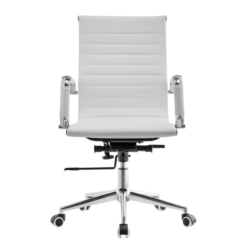 Sillón de oficina OLIVER, giratorio, regulación de altura, basculante profundo, similpiel blanca-0