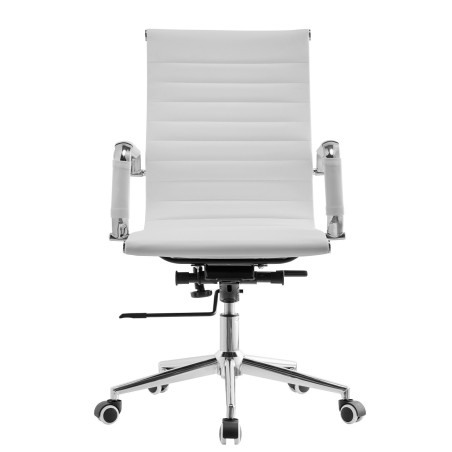 Sillón de oficina OLIVER, giratorio, regulación de altura, basculante profundo, similpiel blanca-0