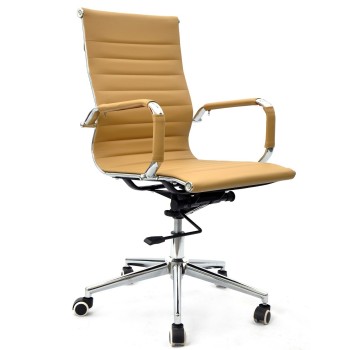 Sillón de oficina OLIVER, giratorio, regulación de altura, basculante profundo, similpiel marrón claro