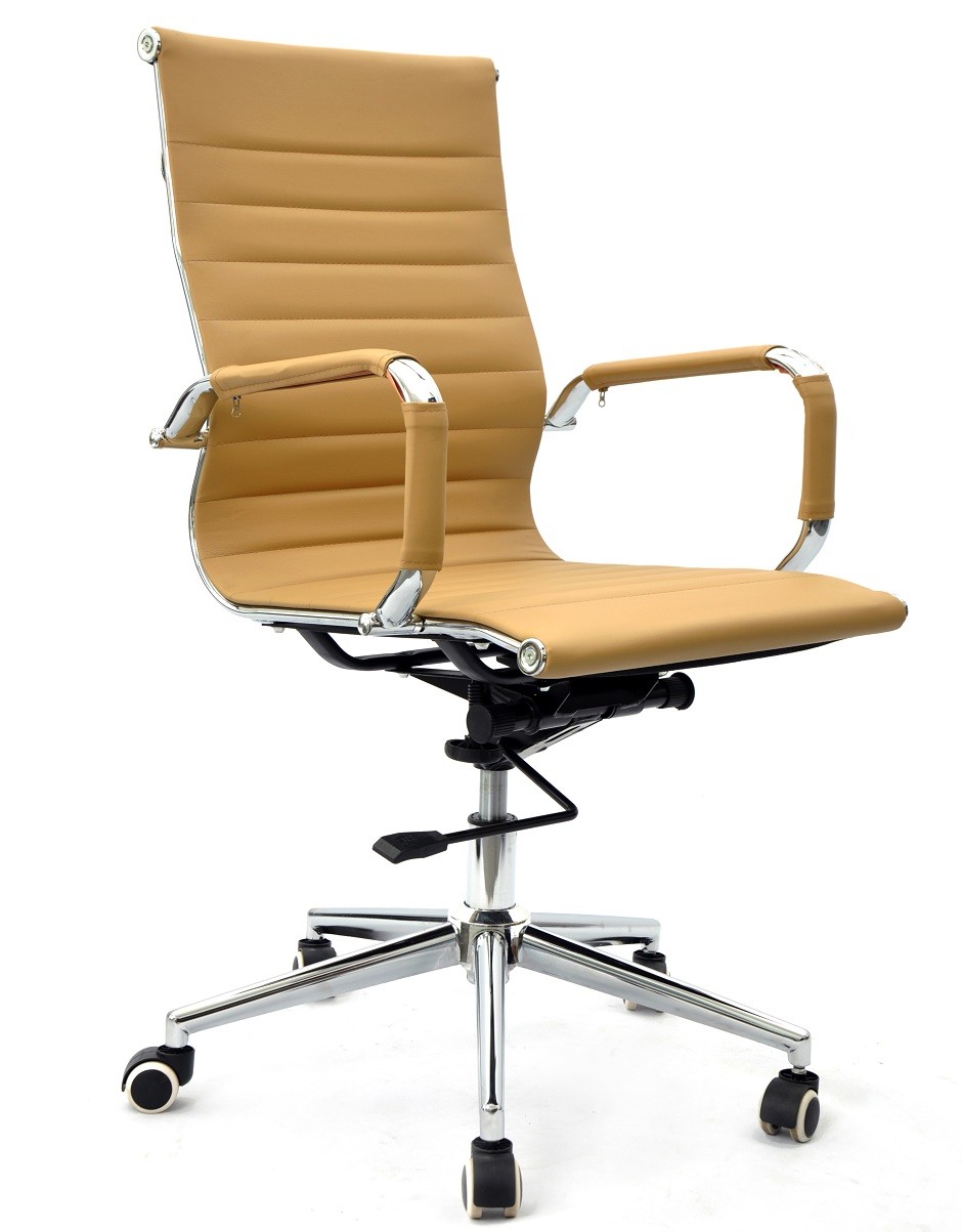Sillón de oficina OLIVER, giratorio, regulación de altura, basculante profundo, similpiel marrón claro