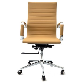Sillón de oficina OLIVER, giratorio, regulación de altura, basculante profundo, similpiel marrón claro 2