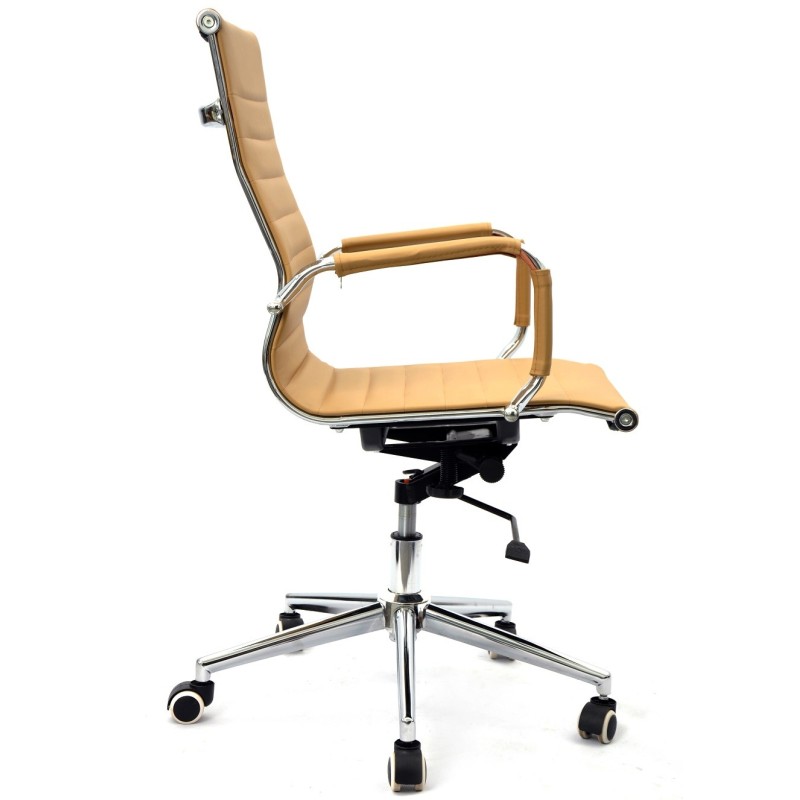 Sillón de oficina OLIVER, giratorio, regulación de altura, basculante profundo, similpiel marrón claro-1
