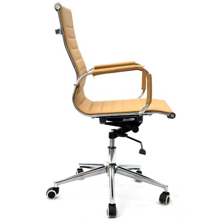 Sillón de oficina OLIVER, giratorio, regulación de altura, basculante profundo, similpiel marrón claro-1