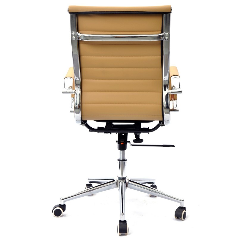 Sillón de oficina OLIVER, giratorio, regulación de altura, basculante profundo, similpiel marrón claro-2