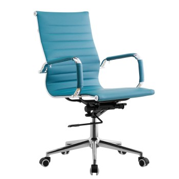Sillón de oficina OLIVER, giratorio, regulación de altura, basculante profundo, similpiel turquesa
