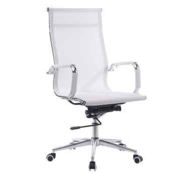 Sillón de oficina IGOR, alto, regulación de altura, basculante profundo, malla blanca
