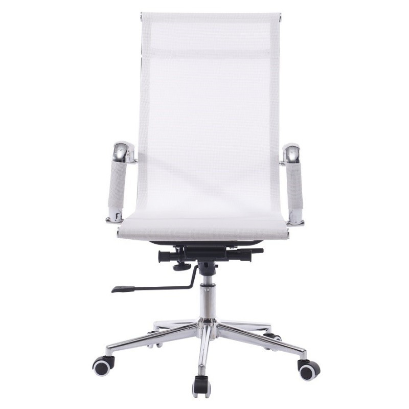 Sillón de oficina IGOR, alto, regulación de altura, basculante profundo, malla blanca-0