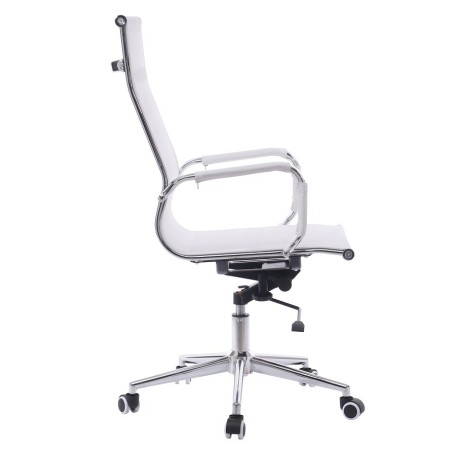 Sillón de oficina IGOR, alto, regulación de altura, basculante profundo, malla blanca-1
