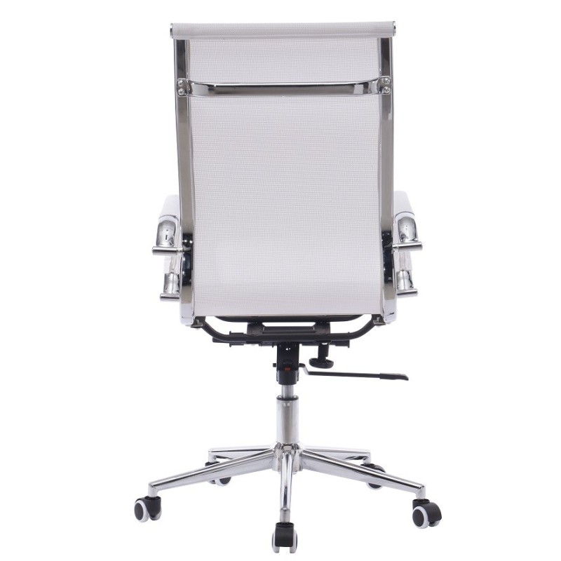 Sillón de oficina IGOR, alto, regulación de altura, basculante profundo, malla blanca-2