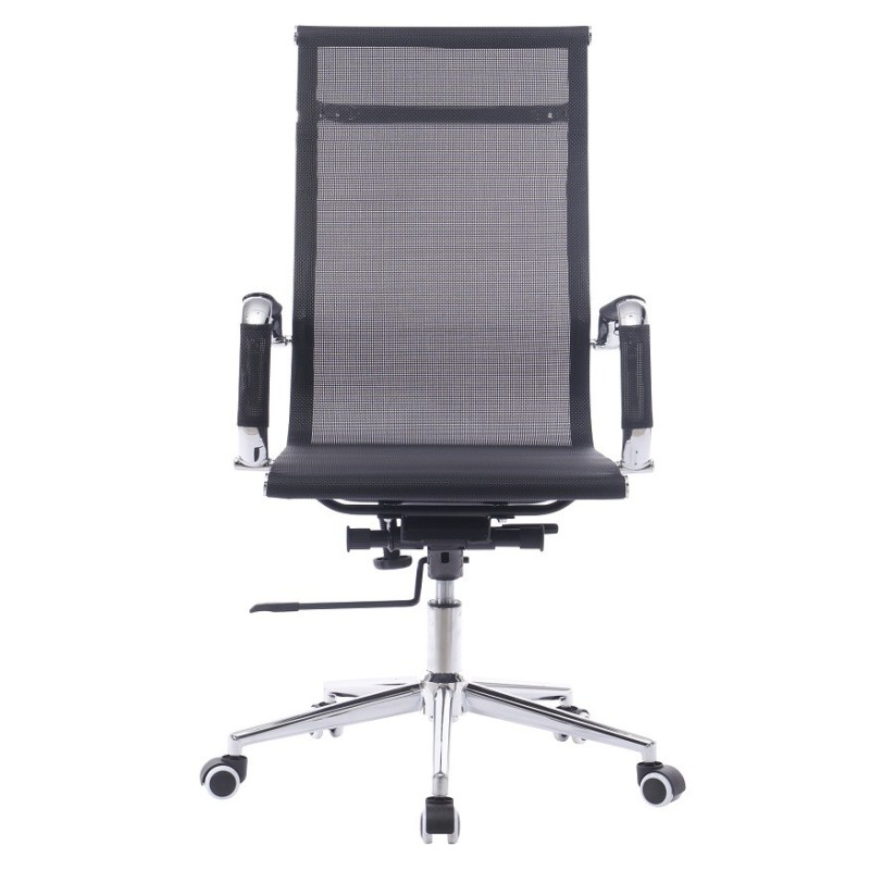 Sillón de oficina IGOR, alto, regulación de altura, basculante profundo, malla negra-0