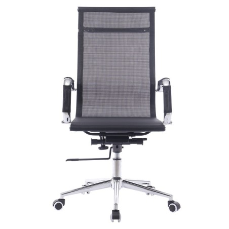 Sillón de oficina IGOR, alto, regulación de altura, basculante profundo, malla negra-0
