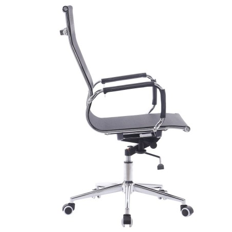 Sillón de oficina IGOR, alto, regulación de altura, basculante profundo, malla negra-1