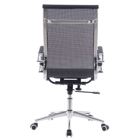 Sillón de oficina IGOR, alto, regulación de altura, basculante profundo, malla negra-2