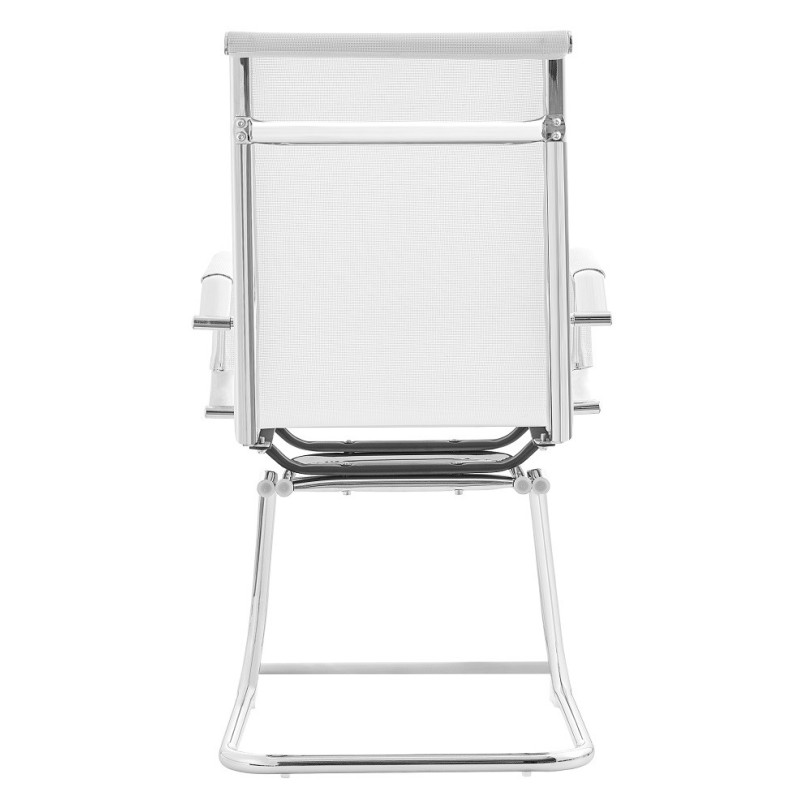Sillón de oficina IGOR, fijo, cromado, malla blanca-1