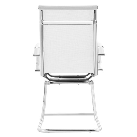 Sillón de oficina IGOR, fijo, cromado, malla blanca-1