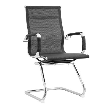 Sillón de oficina IGOR, fijo, cromado, malla negra