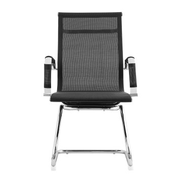 Sillón de oficina IGOR, fijo, cromado, malla negra 2