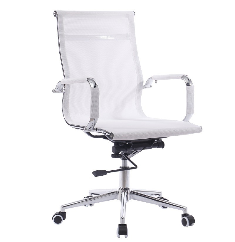 Sillón de oficina IGOR, giratorio, regulación de altura, basculante profundo, malla blanca