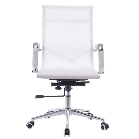 Sillón de oficina IGOR, giratorio, regulación de altura, basculante profundo, malla blanca-0