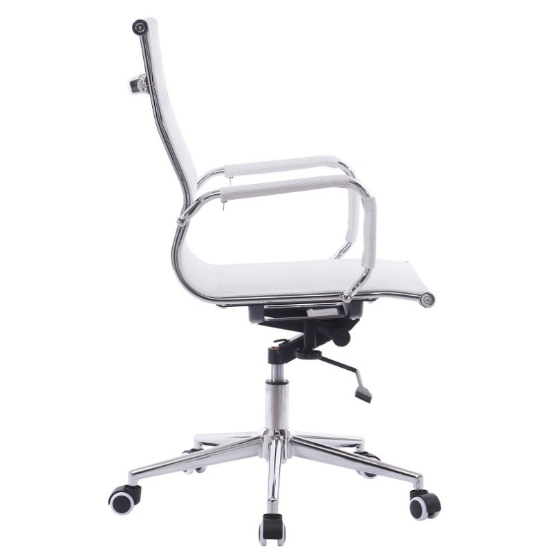 Sillón de oficina IGOR, giratorio, regulación de altura, basculante profundo, malla blanca-1