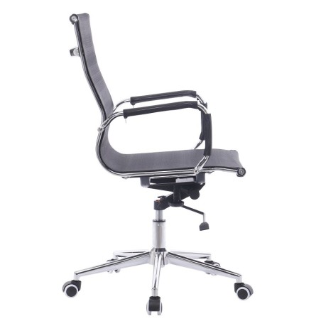 Sillón de oficina IGOR, giratorio, regulación de altura, basculante profundo, malla negra-1