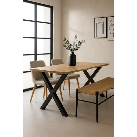 Mesa LERMA 180, metal, negro, tapa DM bilaminado 180 x 90 cms-3