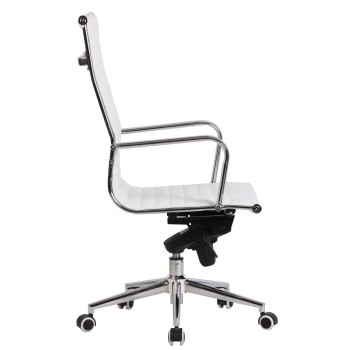 Sillón de oficina ROTERDAM, alto, similpiel blanca 2