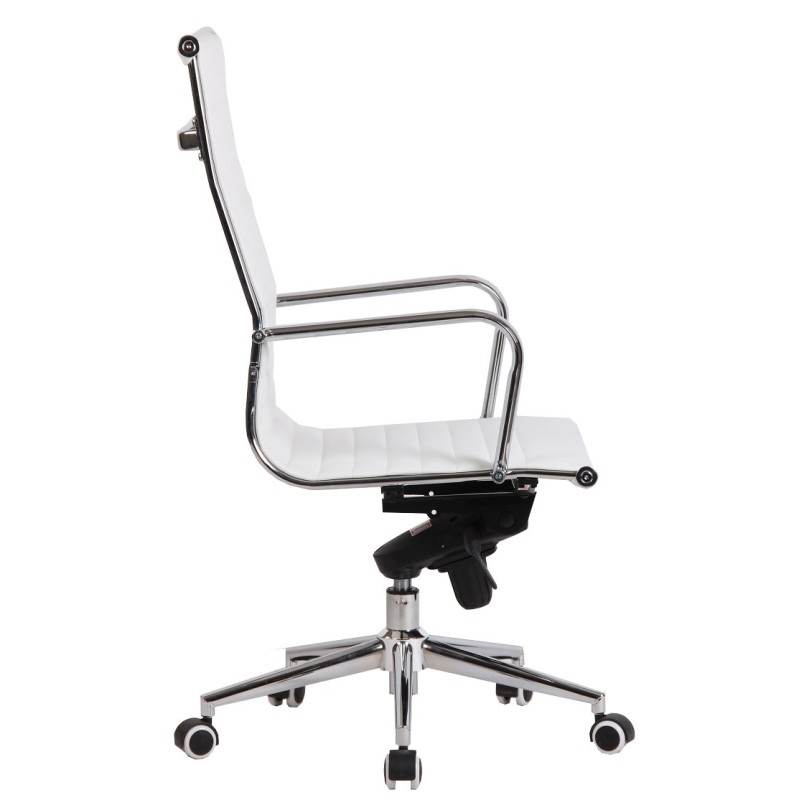 Sillón de oficina ROTERDAM, alto, similpiel blanca-0