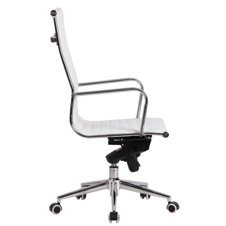 Sillón de oficina ROTERDAM, alto, similpiel blanca-0