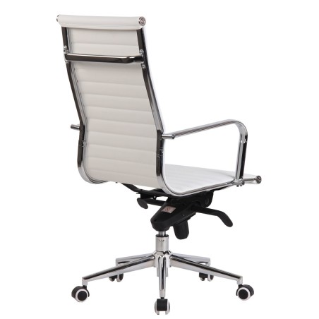 Sillón de oficina ROTERDAM, alto, similpiel blanca-1