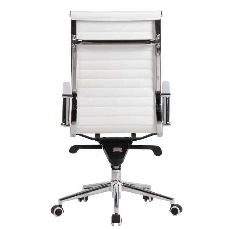 Sillón de oficina ROTERDAM, alto, similpiel blanca-2