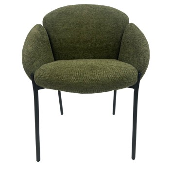 Sillón GIORGIO, metal, tapizado chenilla verde bosque 2