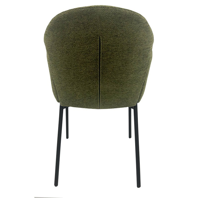 Sillón GIORGIO, metal, tapizado chenilla verde bosque-1