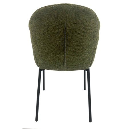 Sillón GIORGIO, metal, tapizado chenilla verde bosque-1