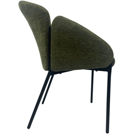 Sillón GIORGIO, metal, tapizado chenilla verde bosque-2