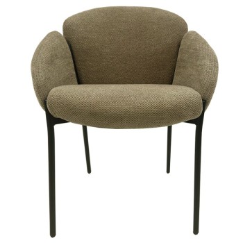Sillón GIORGIO, metal, tapizado chenilla marrón visón 2